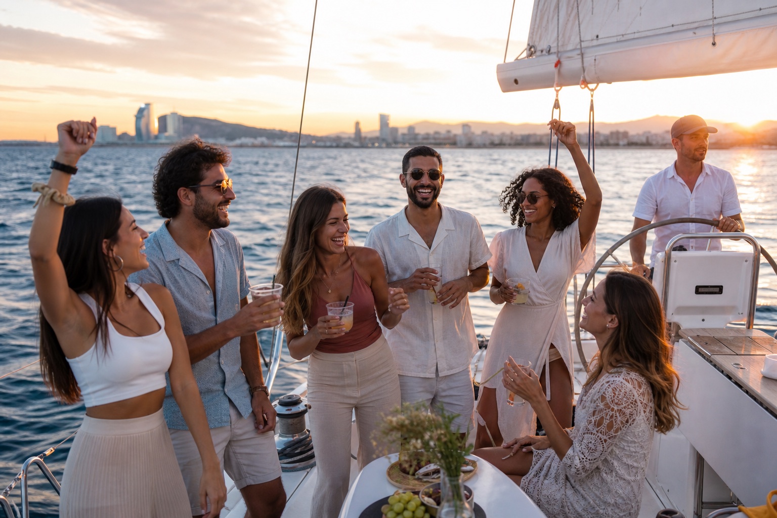 Private boat party in Barcelona