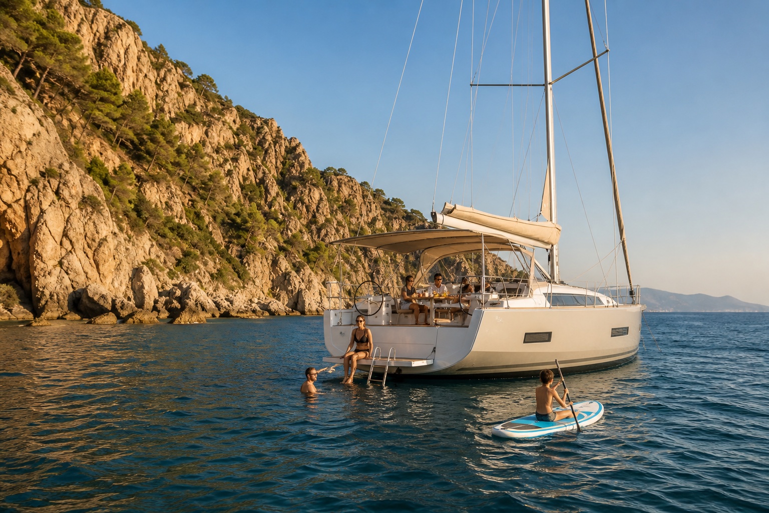 Full-day private boat trip in Barcelona