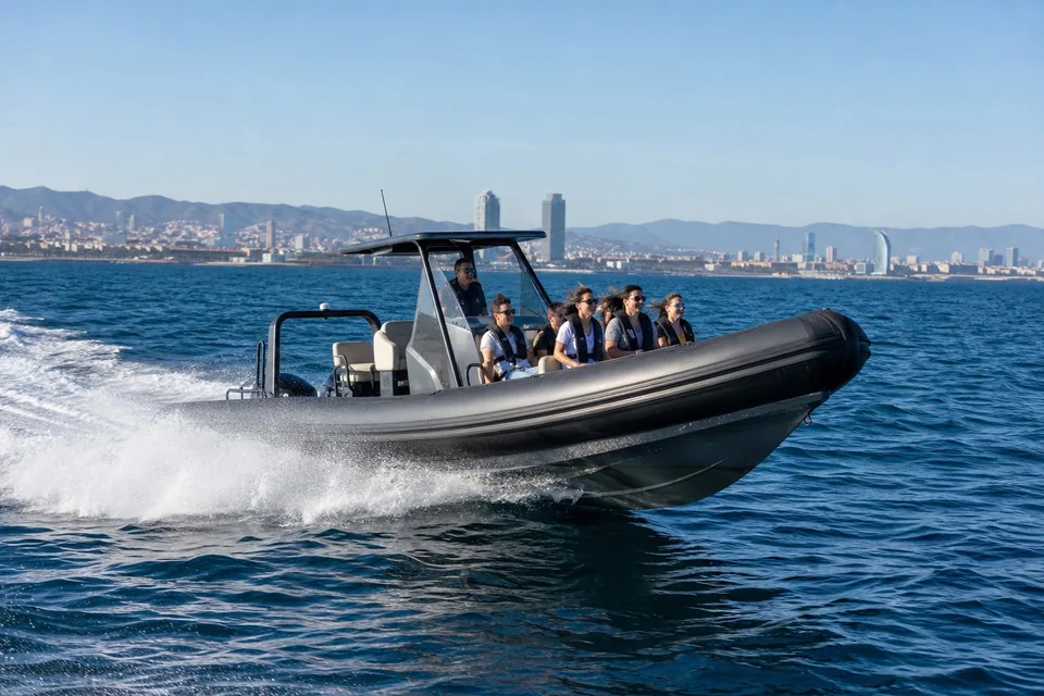Speedboat ride in Barcelona